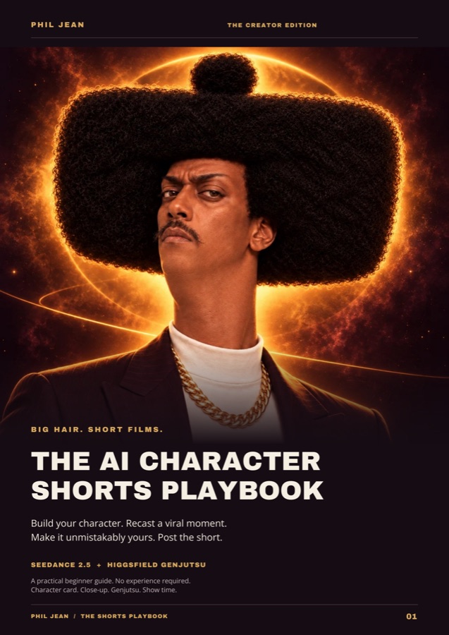 The actual cover of the Phil Jean AI Character Shorts Playbook.